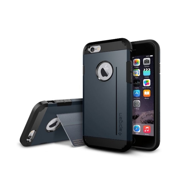 iPhone 6 Case Spigen Tough Armor  Heavy Duty  Gunmetal Dual Layer EXTREME Protection Cover metal slate